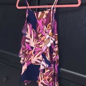 Mossimo Ruffle Tank Split back. Bright/Bold Print